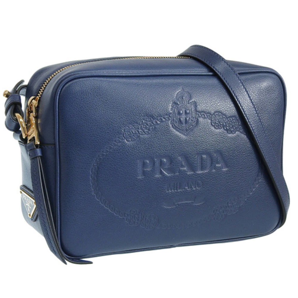 Prada Outlet Shoulder Bags Leather Blue